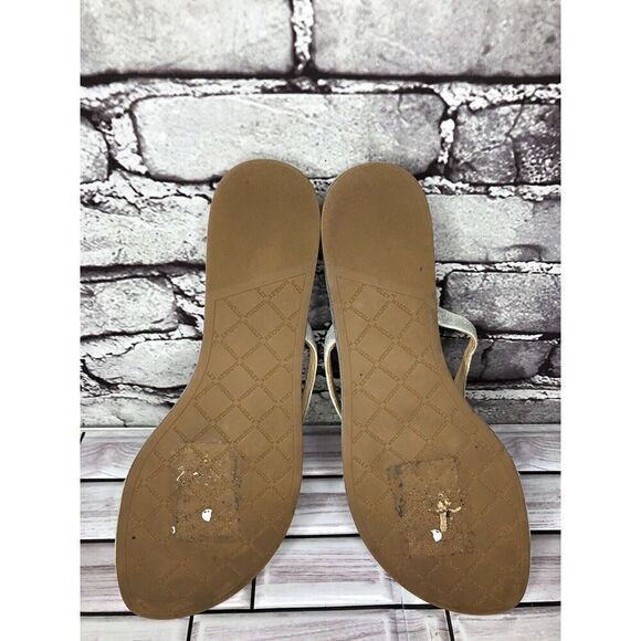 Badgley Mischka Silver Leather Rhinestone Dress Sandals Women’s Sz 9 M US/40EU - Picture 11 of 16